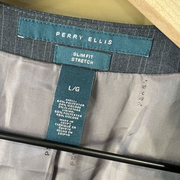 Perry Ellis Vest Size L Slim Fit Stretch Slate Gray Striped Business NWT - Picture 4 of 7